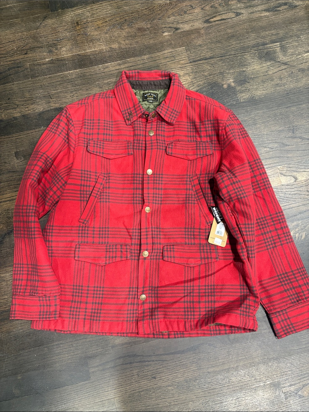 Dark Seas Red Plaid Men’s Jacket - Authentic Outdoor Shirt Jacket